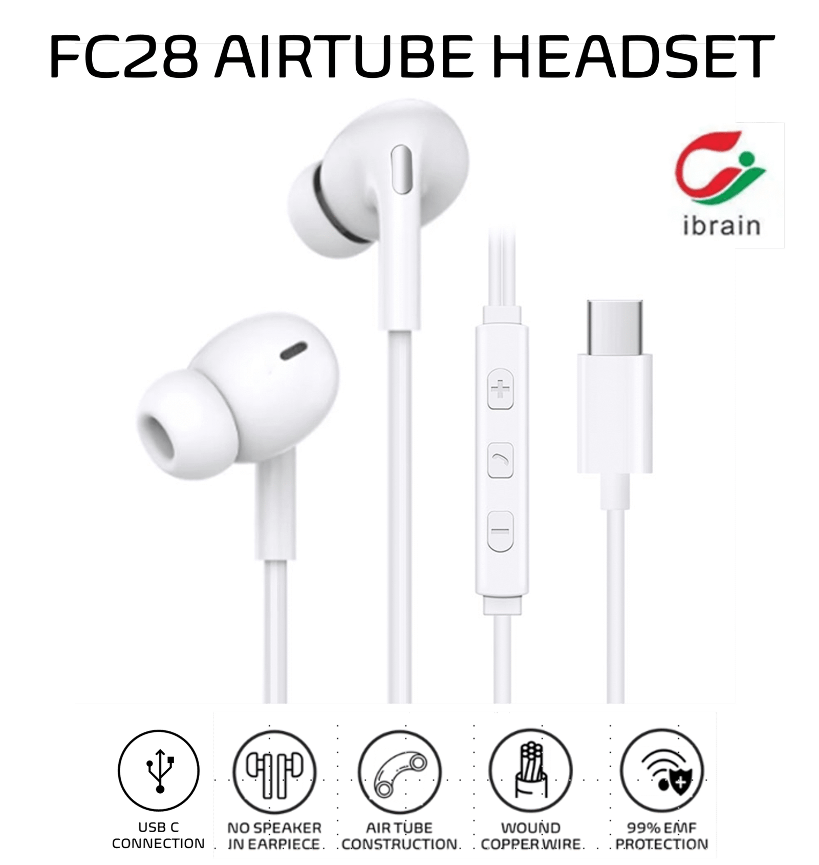 iBrain FC28 AirTube Anti-Radiation Headset